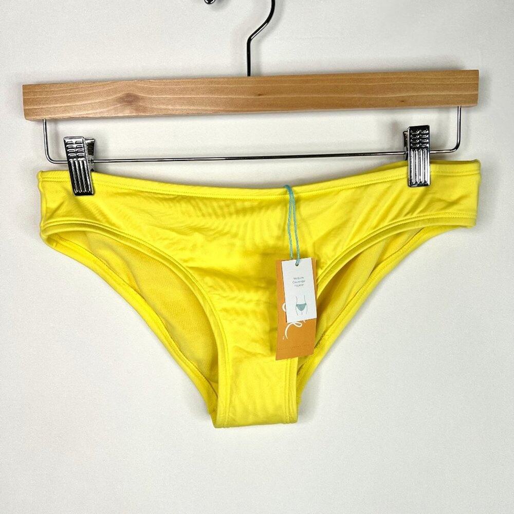 NWT Kona Sol Yellow Medium Coverage Bikini Bottoms Small